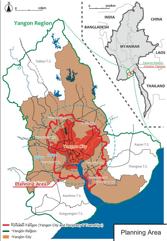 Covered area: The JICA s Masterplan concerns Greater Yangon (Yangon City and 6 peripheric townships) Legal Status: Since 1990, when The State Law and Order Restoration Council