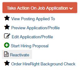 Once the candidate s status is updated, a Start Hiring Proposal button will appear. Click on Start Hiring Proposal.