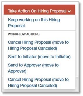 Once all tabs have a the hiring proposal is ready to be routed to the next approver.