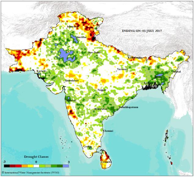 (SRI). Soil Water Anomaly Drought Index (SWADI) is derived from satellite based decadal soil moisture product of ASCAT provided by EUMETSAT.