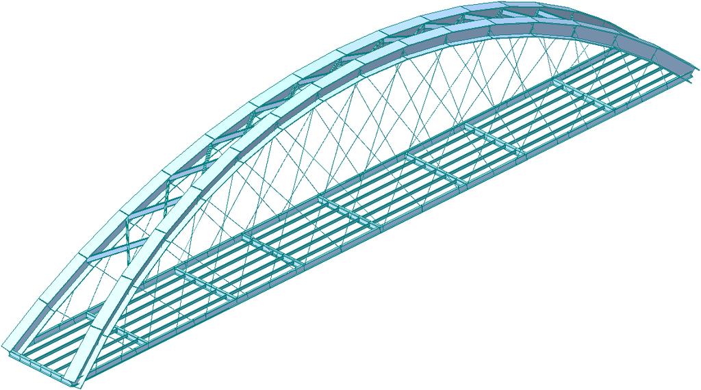 Static Analysis Correct geometry of the bridge; Linear analysis ( cables considered as