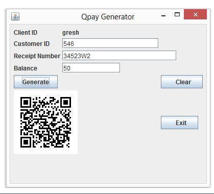 Fig 7: Qpay Generator login The client signs in with the given ID and inputs password for the following logical reasons which are authentication, verification and validation.