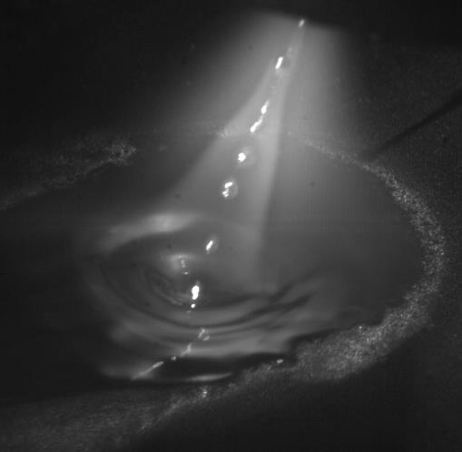 Diode-laser-illuminated high-speed video GMAW CV arc is more conical Results in a larger-diameter puddle depression Decreases the current density seen by the molten puddle