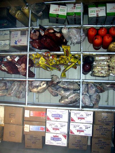 Some wet market vendors utilize modern freezer space with considerable