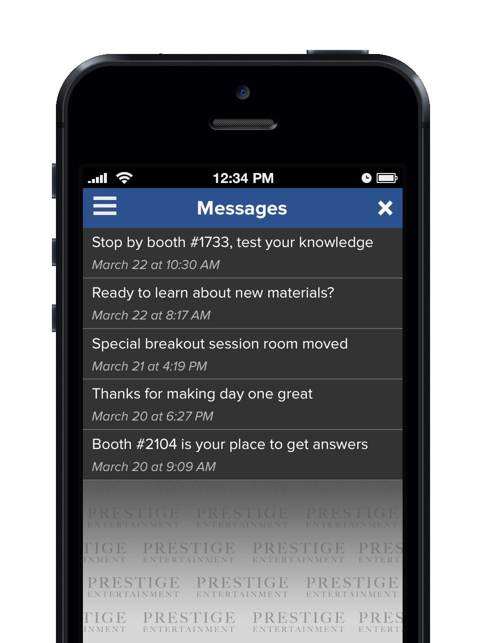 Feature a product on one of the banners or push a notification out to the thousands of attendees.