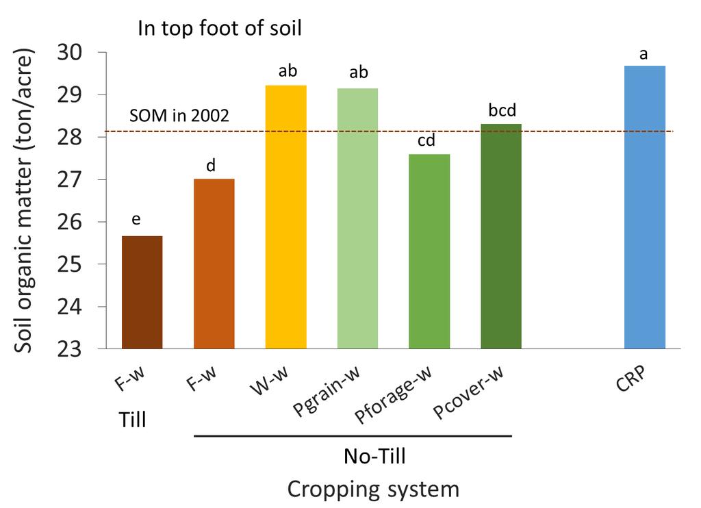 SOM after 10 years of cropping systems (2012) Engel, in press, MSU Post Farm, 4 miles west