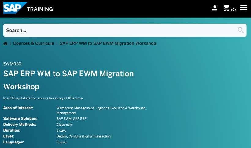 Where can you learn it? EWM950 workshop For details: https://training.sap.