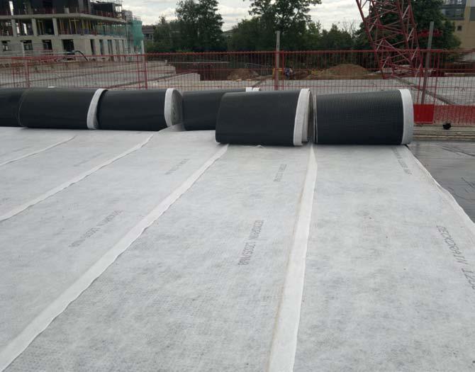 Deckdrain enhances the performance of the waterproofing systems by providing an additional barrier, preventing the majority of the water reaching the waterproofing system.