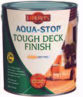 Decking AQUA-STOP Tough Deck Finish ADVANCED 3-IN-1 OIL FORMULATION TO PROTECT DECKING AGAINST STAINS, WEATHERING AND WEAR AND TEAR IN ONE EASY STEP.