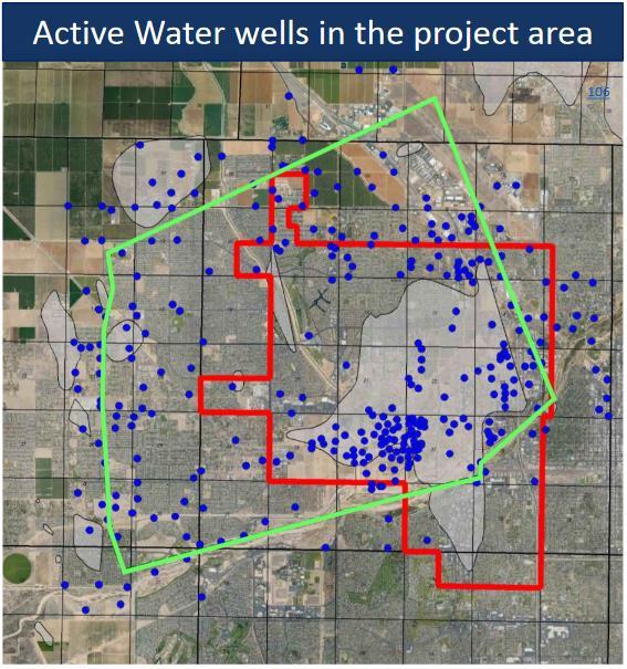 mapping water wells All water wells which produce for beneficial use within and