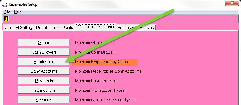 4. Click the button to launch the Add Receivables