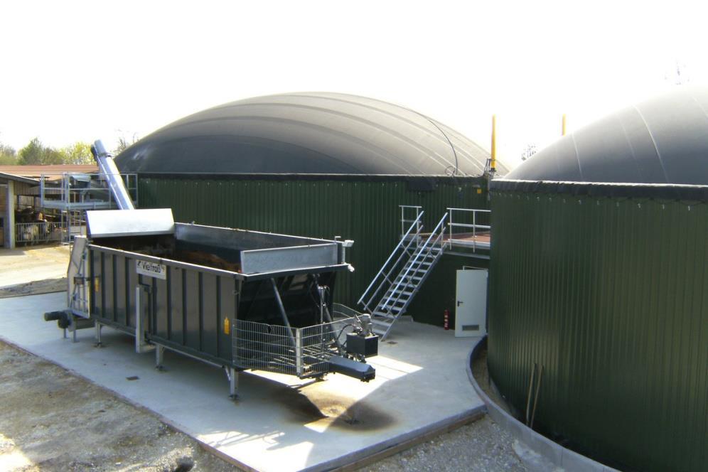 0. Large scale biogas plant A pig produces on average 1kg of waste everyday. 200,000 pigs will produce 200,000 kilograms of manure daily.