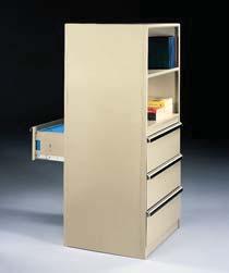 Available for 30" and 36" deep units only. 12" Lateral File Option Handles folders in letter or legal sizes.