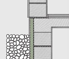 Structures of Base Insulation Fig. 22: Base course, perimeter insulation with above-grade heat insulated masonry. Fig. 23: Base course, perimeter insulation with external thermal insulation composite system (ETICS).