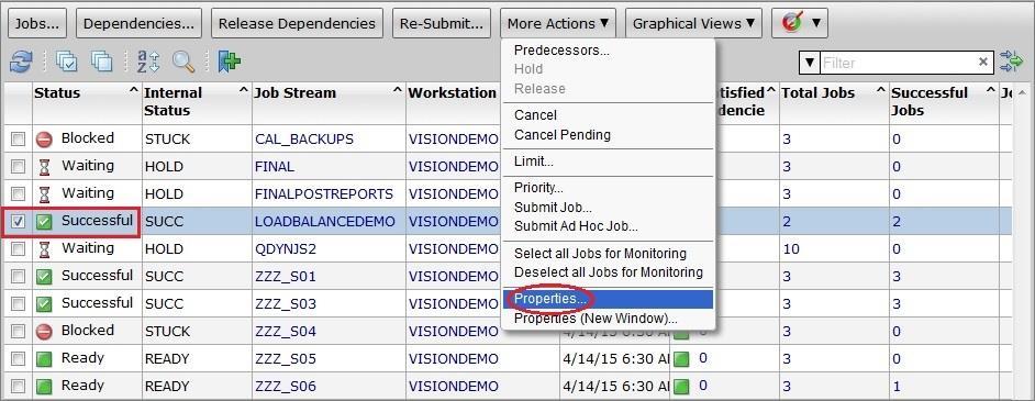 4. Select the engine associated to the job stream instances you want to list and click OK.
