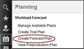 Scenario 11: Creating Forecast Plans The forecast plan is a projection of what the production plan is for a chosen time frame, whether it be a future time frame, a past time frame, or a time frame