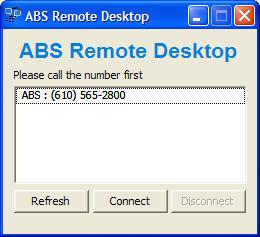 ABS Support ABS Support ABS Support Options On-line Help Remote Desktop Support On-Line Help From the Help Menu select On-line Help.