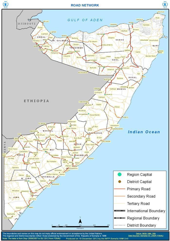 7. Infrastructure Understanding the infrastructure of Somalia is important, as it affects population movements and trade flows within the country, and with neighbouring countries.