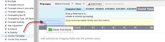Track History for Cases Tip: To move Yesterday to the right side of the field, delete it, and then add it again from the dropdown menu.