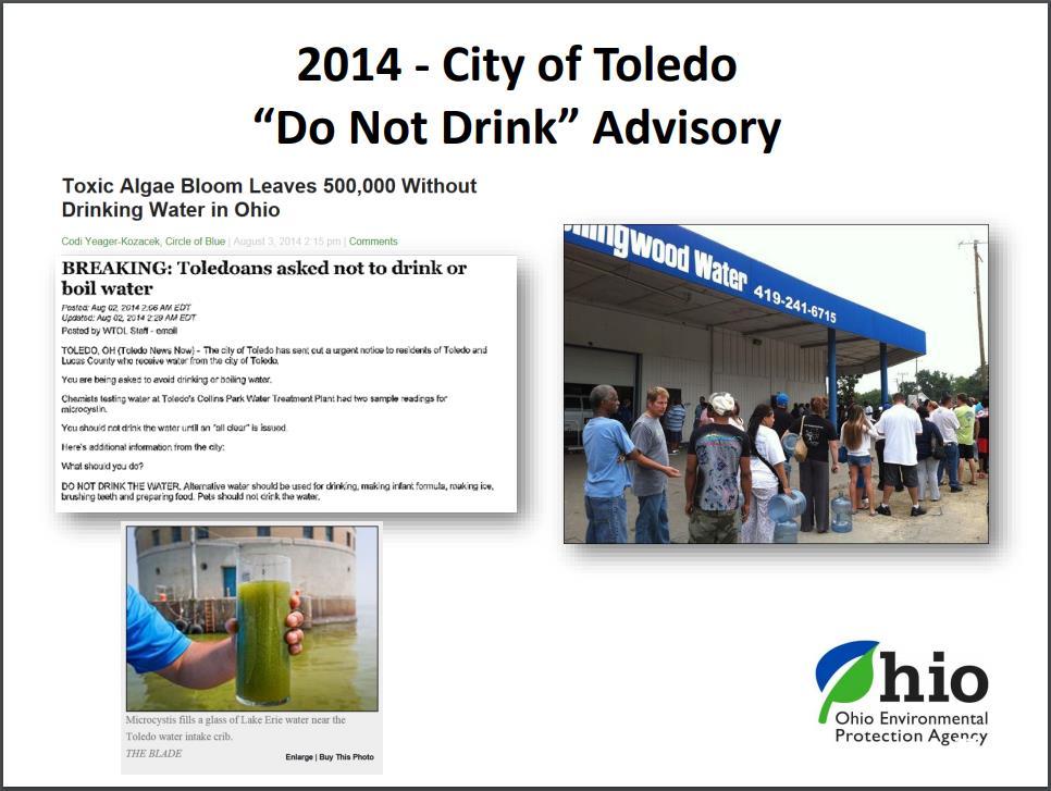 Recent events - Toledo 2014 Image From: Ohio EPA