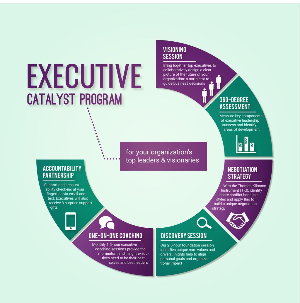 FOR EXECUTIVES Our 6-step program is a systemic approach to executive coaching.