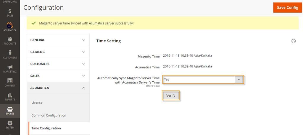 16. TIME SETTING Navigation: Acumatica Configuration Common Configuration Time Setting If there is a time difference between the 2 servers, then we have to sync the server timings.