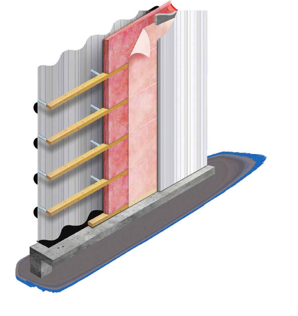 WALL DETAILS FRAMELESS PANEL (EXTERIOR) CEILING TO WALL FLASHING INSULATION LINER PANEL (INTERIOR) FURRING CLIPS WOOD FURRING VAPOR BARRIER