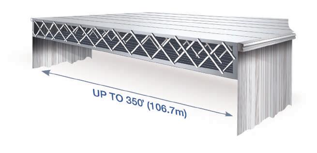 Cost-effective design allows for low construction costs Energy-efficient attic Roof system can be designed