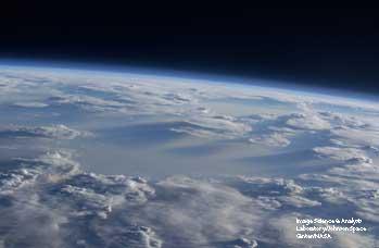 of Earth in which living and nonliving things interact Atmosphere:
