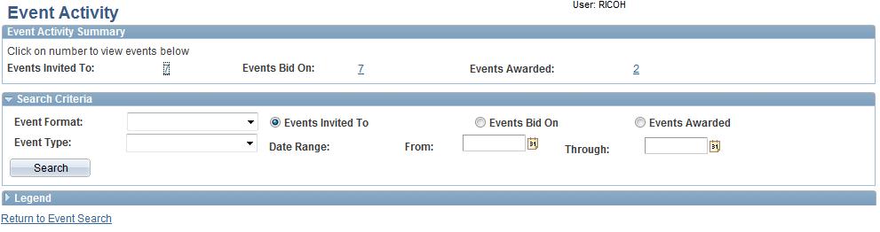 Viewing Bid History Navigation: Main Menu > Manage Events and Place Bids > My Event Activity Purpose: To