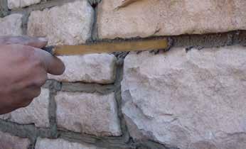 STEP 5: Grouting Finish Joint Procedure: Brushing Joints: Tip: The mortar should be firm enough not to stain stone.