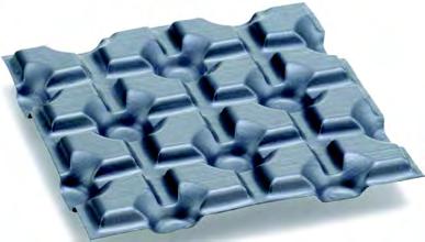 Figure 1 Impermeable three-dimensional polyethylene membrane with ventilated air-gap. ventilation gap.