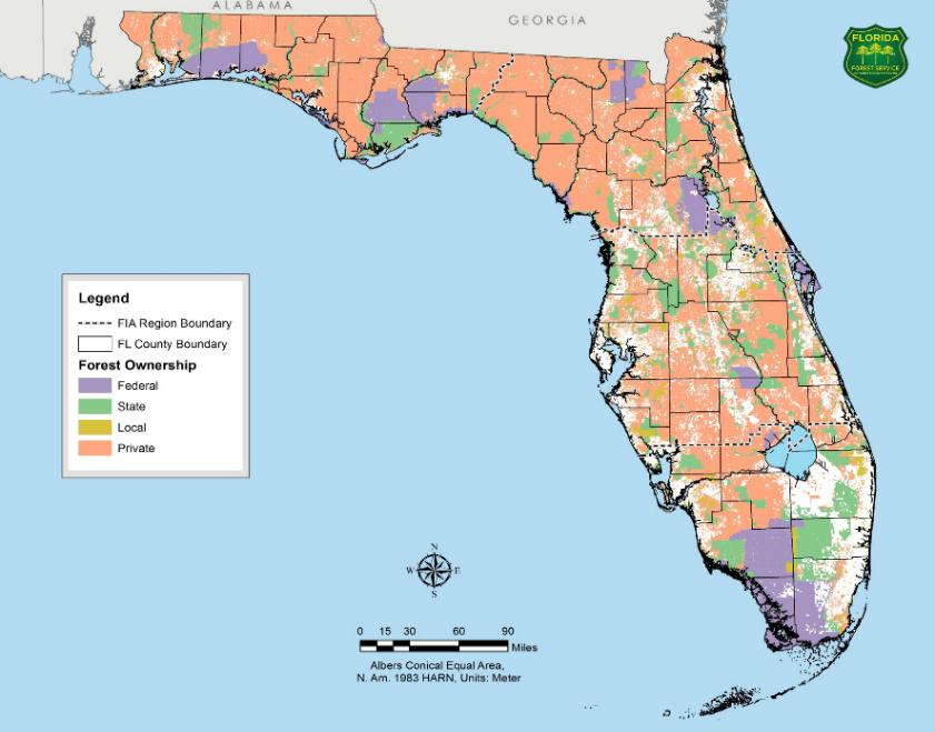 Florida Forest Ownership County, Municipal, and Local Government 3% State Government 17% Federal Government 16% Data Source: USDA-FIA (2015 data) Source: Brenner et al.