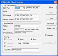 up the PC-EFTPOS Client Graphical User Interface (GUI) Confirm that the Status of the
