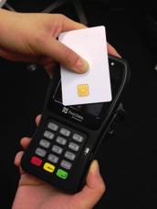If the card does not have a chip or contactless capability, you can process transactions by swiping the magnetic stripe through the PIN.