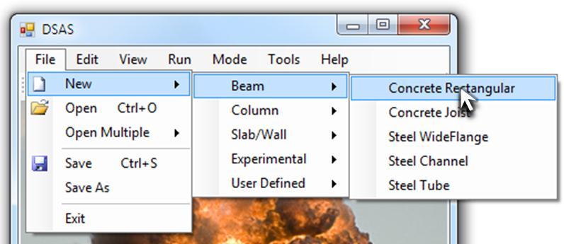 2 Running DSAS 2.1 Starting a New Analysis A new analysis can be started by selecting the desired component from the File New.