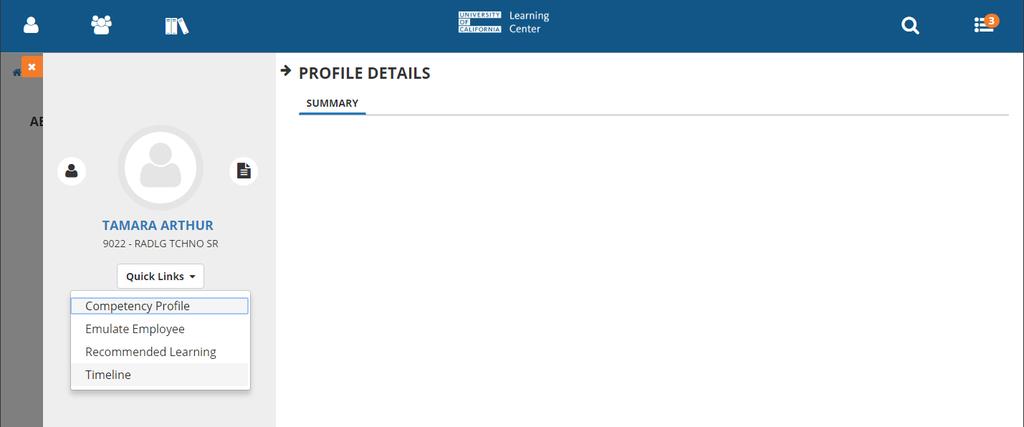 View Employee Profile To access an employee s profile... 1. Click on the Profile Button 2. Then click on the Self employee icon 3. The employee s Profile Details pullout appears 4.