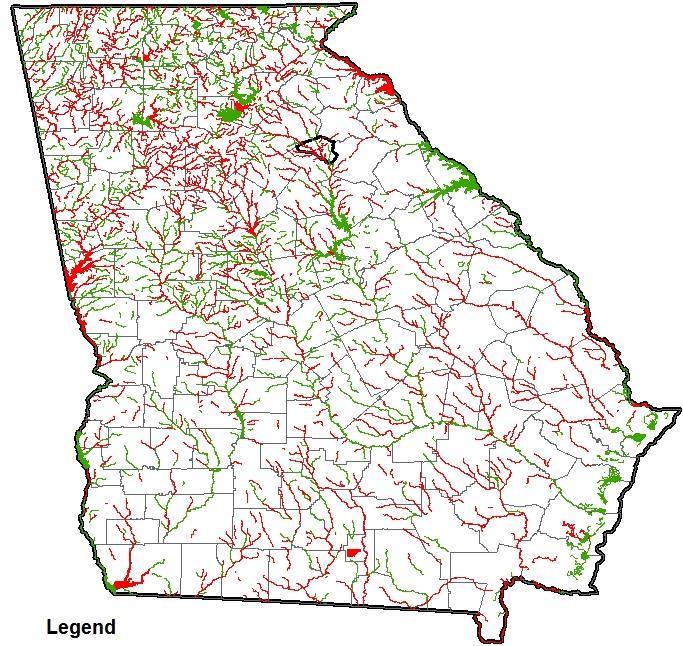Water Quality in Georgia 5 Water Quality in Athens-Clarke County Fecal Coliform Impairment (19 stream segments) 46