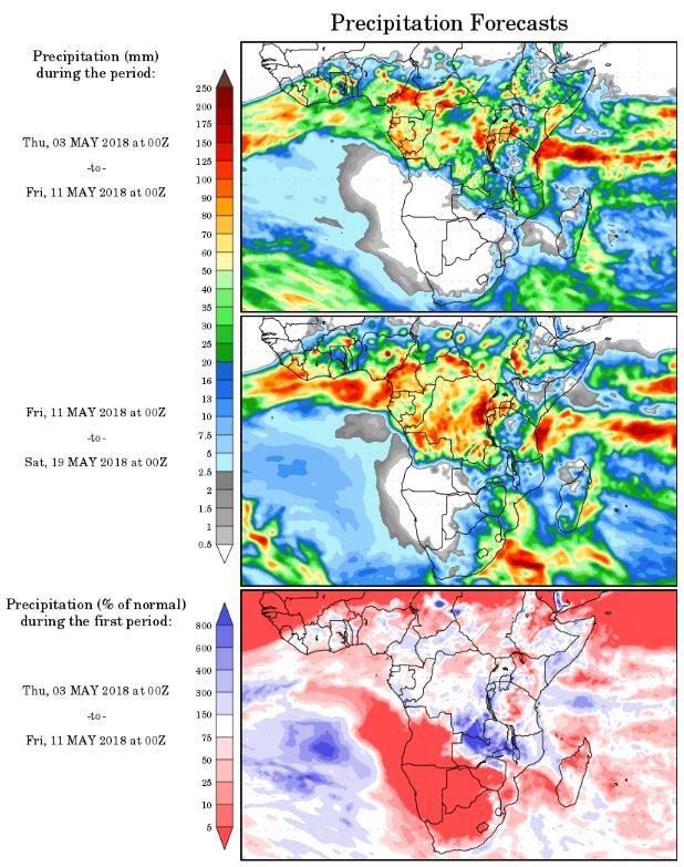 Chart 11: Precipitation forecast Source: wxmaps Key data releases in the South African agricultural market SAGIS weekly grain trade data: 08/05/2018 SAGIS producer deliveries data: 09/05/2018 SAGIS