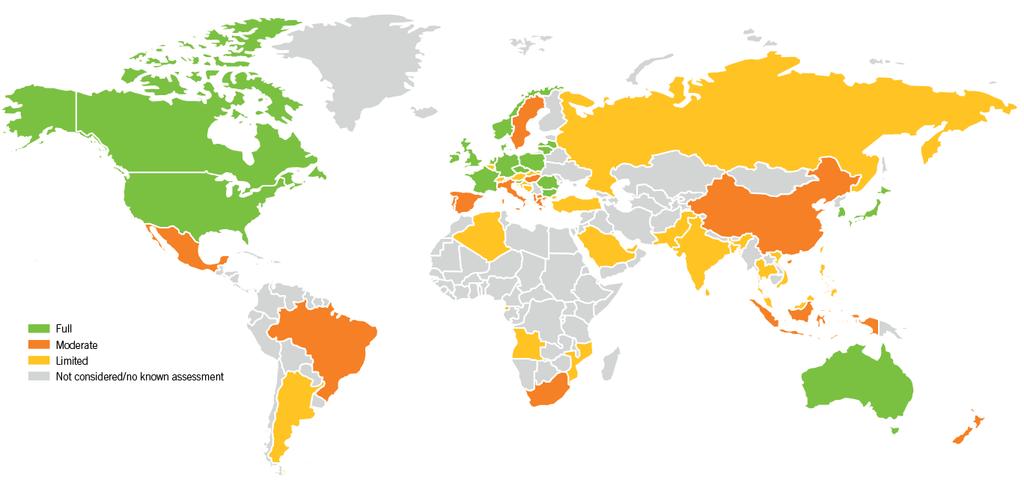 Geographical coverage of storage resource assessments Source: Global