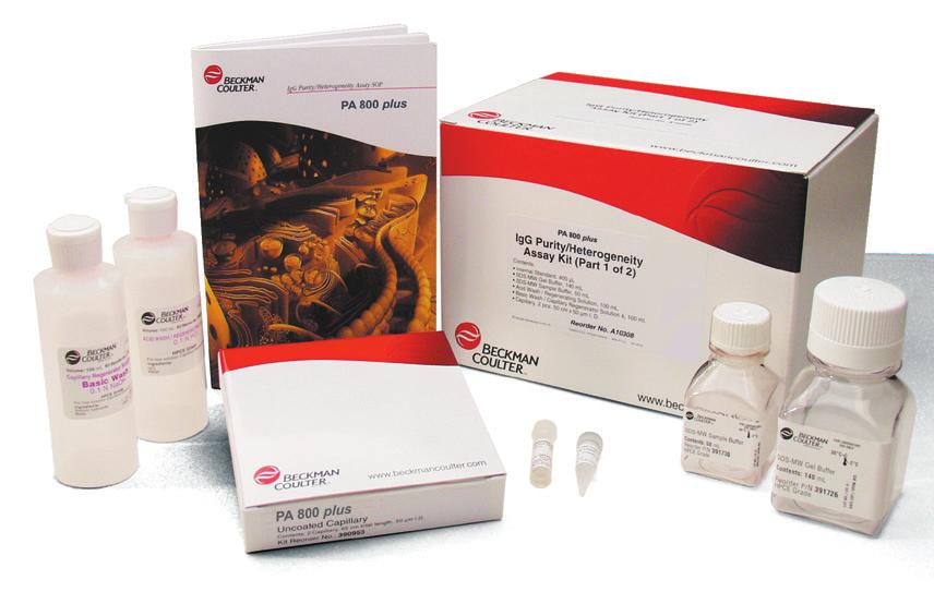 More information on the SDS-gel application is available in the following application bulletin: Assay of IgG Purity and Heterogeneity Using High-Resolution Sodium Dodecyl Sulfate Capillary Gel