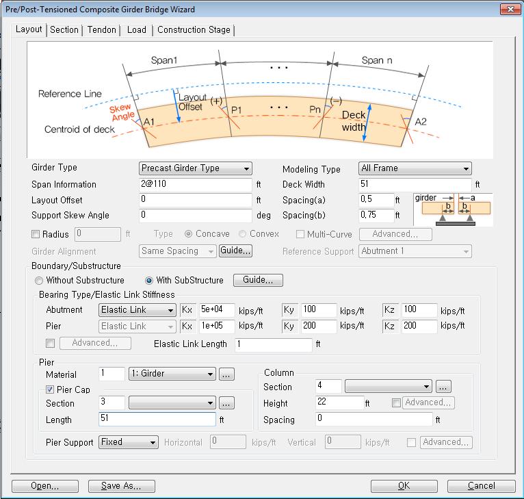 Loadings and construction sequences can also be defined using the straightforward inputs and intuitive interface of the wizard.