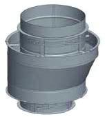 ECCENTRIC TAPERED INCREASER (ETIN) Used when a pipe diameter change and a flat bottom on horizontal runs is required.