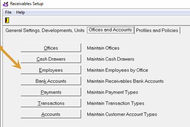will have access to Cash Drawers 1 and 2. i. Click employees, to open the set up screen 1.