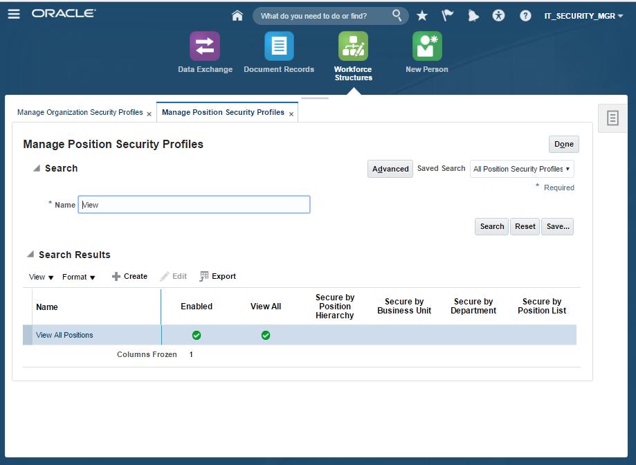 Manage Organization Security Profiles Function Security Policies Privilege