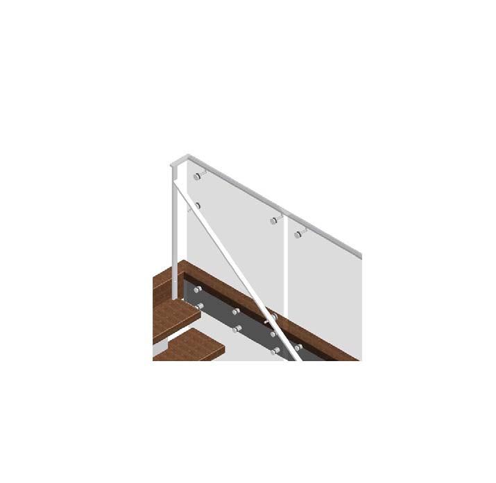 6 Complex vertical crank on handrail to achieve compact installation.