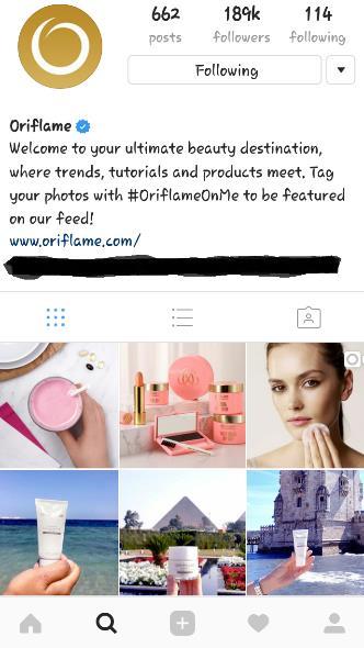 example of brands on Instagram such as Nike, H&M, Oriflame, Starbucks, Etude, and etc. Figure 1.
