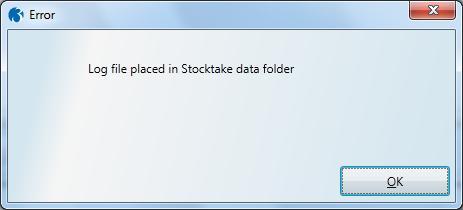 Error When Creating a Stocktake Sheet You may get an error if nothing is