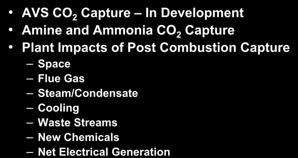 Combustion Capture Space Flue Gas Steam/Condensate