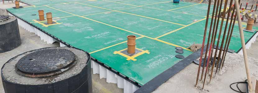 Provides combined ground heave protection and gas venting capabilities in a single product, thereby saving time and reducing costs Range of thicknesses and grades to suit most project requirements